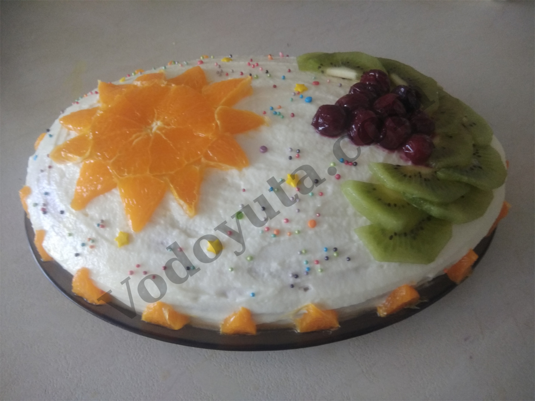 Торт со сметаной и сгущенкой «Вкусы лета»